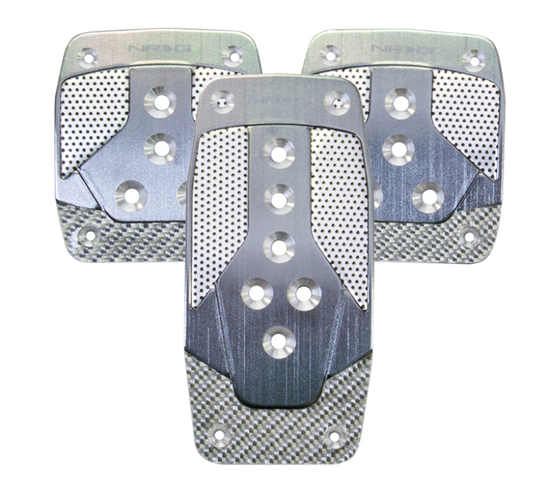 NRG Aluminum Sport Pedal M/T - Gunmetal w/Silver Carbon