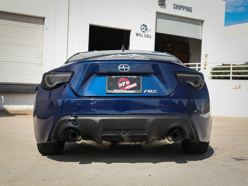 aFe Takeda 304SS Catback Exhaust w/ Dual Blue Flame Tips - Toyota 86/GR86/ Scion FR-S/ Subaru BRZ 2013+