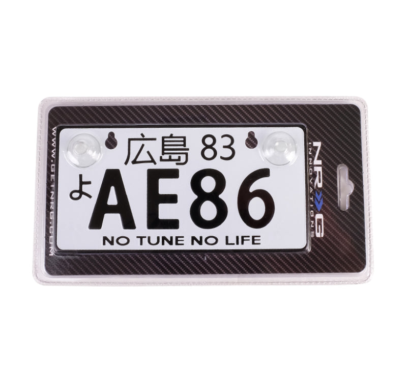 NRG Mini JDM Style Aluminum License Plate (Suction-Cup Fit/Universal) - AE86