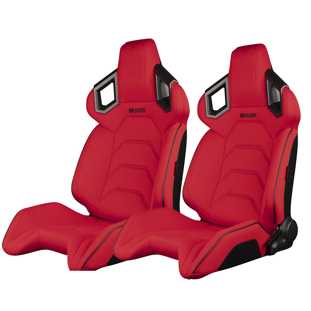 Braum Racing ALPHA-X Series Racing Seats (Pair; Red Cloth)