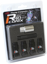 Load image into Gallery viewer, Project Kics 12X1.50 R40 Iconix Black Lug Nut Lock Set - 4