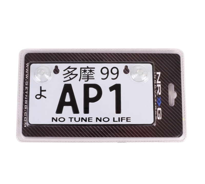 NRG Mini JDM Style Aluminum License Plate (Suction-Cup Fit/Universal) - AP-1