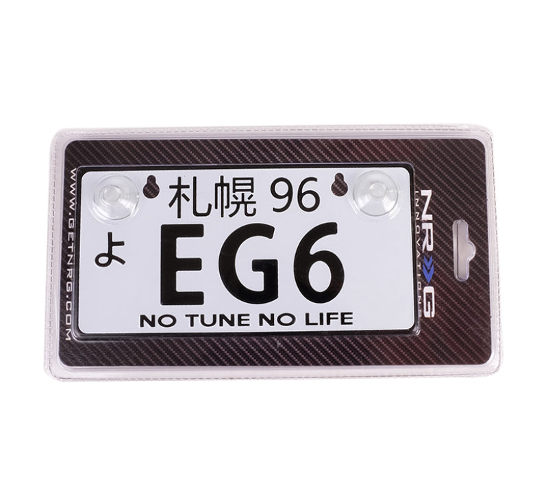 NRG Mini JDM Style Aluminum License Plate (Suction-Cup Fit/Universal) - EG6