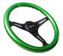 Load image into Gallery viewer, NRG Classic Wood Grain Steering Wheel (350mm) Green Pearl/Flake Paint w/Black 3-Spoke Center