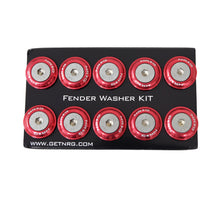 Load image into Gallery viewer, NRG Fender Washer Kit w/Rivets For Plastic (Red) - Set of 10