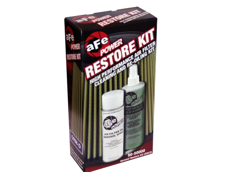 aFe Air Filter Restore Kit: 6.25 oz Gold Oil & 12 oz Power Cleaner - Universal