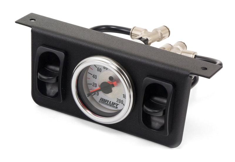 Air Lift Dual Needle Gauge With Two Paddle Switches- 200 PSI