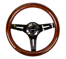 Load image into Gallery viewer, NRG Classic Wood Grain Steering Wheel (310mm) Dark Wood &amp; Black Line Inlay w/Blk Chrome 3-Spoke Ctr.
