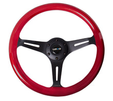 Load image into Gallery viewer, NRG Classic Wood Grain Steering Wheel (350mm) Red Pearl/Flake Paint w/Black 3-Spoke Center