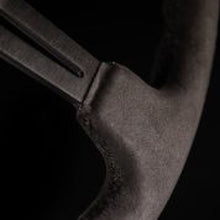 Load image into Gallery viewer, NRG Reinforced Steering Wheel (350mm / 3in. Deep) Black Leather w/ Alcantara Stitching