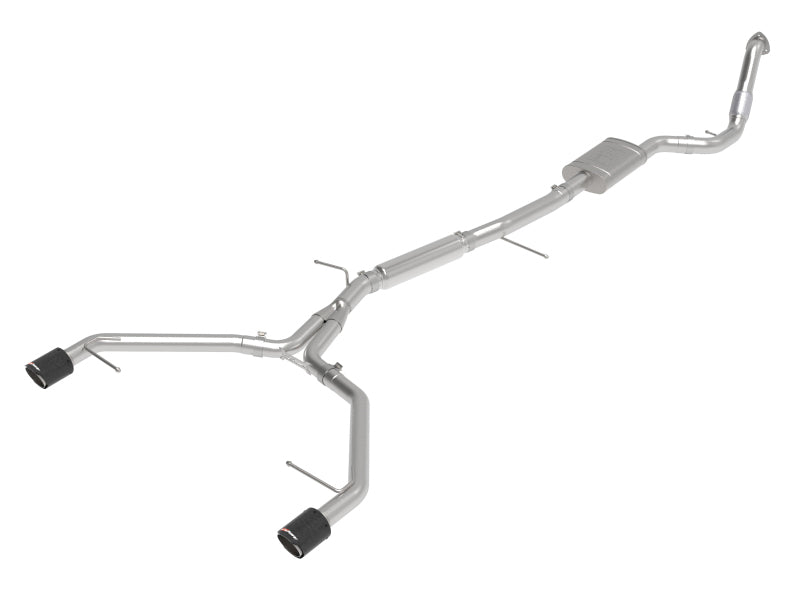 aFe 17-19 Audi A4 (B9) MACH Force-Xp 3in to 2.5in 304 SS Cat-Back Exhaust System-Dual Carbon Tips