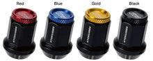 Load image into Gallery viewer, Project Kics Kyokugen Lug Nut Set (20) 12x1.25 Black Aluminum w/Blue Cap