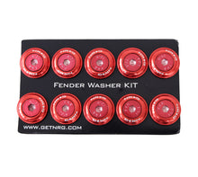 Load image into Gallery viewer, NRG Fender Washer Kit w/Color Matched M6 Bolt Rivets For Plastic (Red) - Set of 10