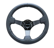 Load image into Gallery viewer, NRG Reinforced Steering Wheel (330mm/ 3in. Deep) Sport Leather Racing/ 4mm Matte Black Spoke