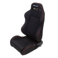 Load image into Gallery viewer, NRG Sport Seats (Pair) Type-R Cloth w/NRG Logo - Black w/Red Stitch