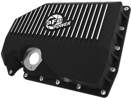 aFe Engine Oil Pan POWER Street Series w/ Machined Fins [Black; w/ Oil Sensor] - Audi & VW 1.8L / 2.0L Fitments