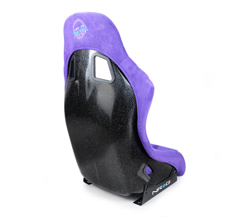 NRG FRP Bucket Seat PRISMA Edition w/ Pearlized Back Purple Alcantara - Medium