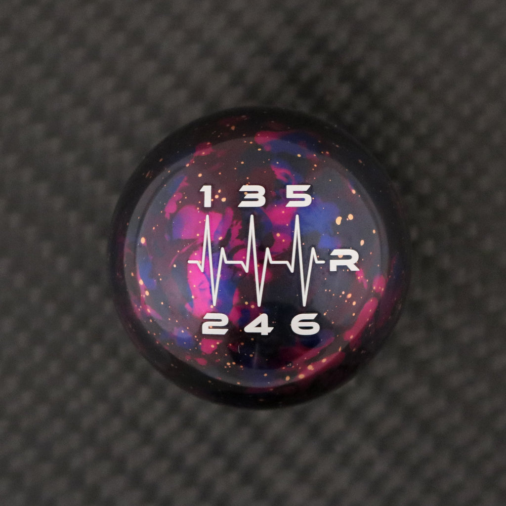 Billetworkz 6 Speed Heartbeat Engraving Cosmic Space Shift Knob - Subaru STi 2004-2020