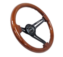 Load image into Gallery viewer, NRG Reinforced Steering Wheel (350mm / 3in. Deep) Brown Wood w/Blk Matte Spoke/Black Center Mark