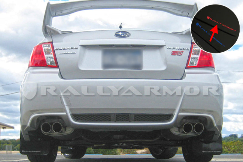 Rally Armor Black UR Mud Flap w/ Red Logo - Subaru WRX/STI Sedan 2011-2014