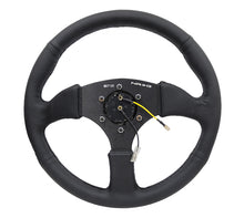 Load image into Gallery viewer, NRG Reinforced Steering Wheel (350mm / 2.5in. Deep) Blk Leather Comfort Grip w/5mm Matte Blk Spokes