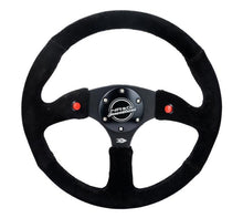 Load image into Gallery viewer, NRG Reinforced Steering Wheel (350mm/ 2.5in. Deep) Sport Suede Racing/ 4mm Matte Black Spoke