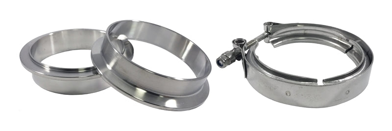 Torque Solution Stainless Steel V-Band Clamp & Flange Kit - 4in (101mm)