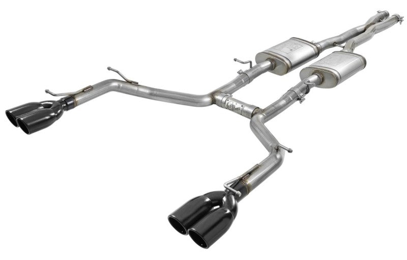 aFe MACH Force-Xp 2-1/2in 304 SS Cat-Back Exhaust 15-21 Dodge Challenger V6-3.6L - Quad Black Tip