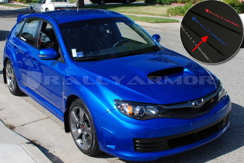 Rally Armor Black UR Mud Flap w/ Blue Logo - Subaru WRX 2011-2014 / STi 2008-2014 Hatchback