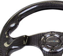 Load image into Gallery viewer, NRG Carbon Fiber Steering Wheel (320mm) Flat Bottom w/Shiny Black Carbon