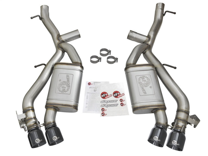 aFe MACHForce XP 3in 304 SS Axle-Back Exhaust Dual Exhaust (NPP) w/ Black Tips 16-17 Camaro SS V8