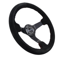 Load image into Gallery viewer, NRG Reinforced Steering Wheel (350mm / 3in. Deep) Blk Suede/Red BBall Stitch w/5mm Matte Blk Spokes