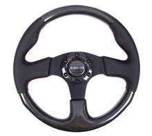 Load image into Gallery viewer, NRG Carbon Fiber Steering Wheel (315mm) Leather Trim w/Red Stitching