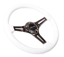 Load image into Gallery viewer, NRG Classic Wood Grain Steering Wheel (350mm) White Paint Grip w/Black 3-Spoke Center