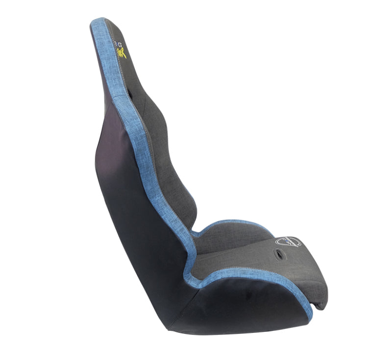 NRG Defender Seat/ Water Resistant Steel Frame Suspension - Gray w/ Blue Trim w/ Defender Logo