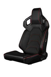 Braum Racing ALPHA-X Series Racing Seats (Pair; Black / Red Stitching | Low Base Version)