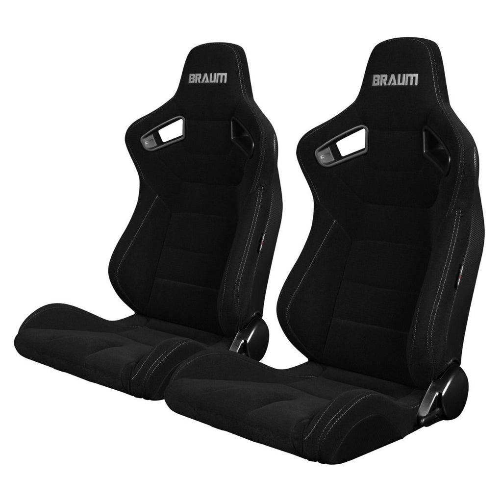 Braum Racing ELITE Series Racing Seats (Pair; Black Cloth)