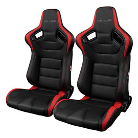 Braum Racing ELITE Series Racing Seats (Pair; Black & Red)