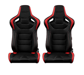 Braum Racing ELITE Series Racing Seats (Pair; Black & Red)