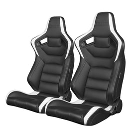 Braum Racing ELITE Series Racing Seats (Pair; Black & White)
