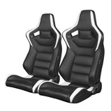 Braum Racing ELITE Series Racing Seats (Pair; Black & White)