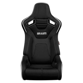 Braum Racing ELITE-R Series Racing Seats (Pair; Black Cloth / White Piping)