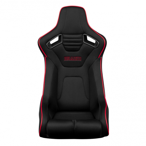 Braum Racing ELITE R Series Fixed Back Racing Seats (Single; Black / Red Piping)