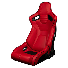 Braum Racing ELITE-R Series Racing Seats (Pair; Red Leatherette / Black Piping)