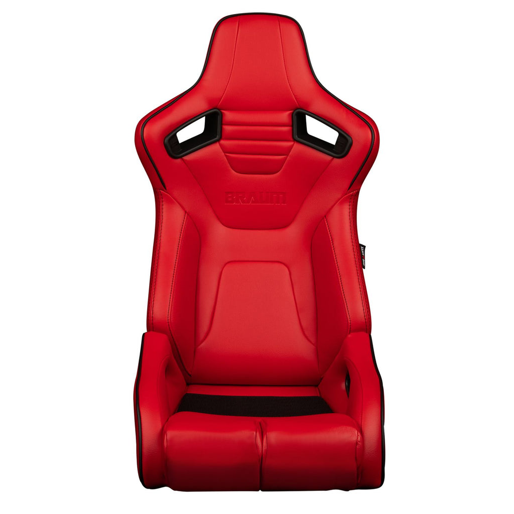 Braum Racing ELITE-R Series Racing Seats (Pair; Red Leatherette / Black Piping)