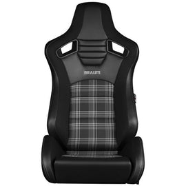 Braum Racing ELITE-S Series Racing Seats (Pair; Black & Grey Plaid)