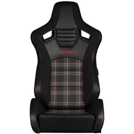 Braum Racing ELITE-S Series Racing Seats (Pair; Black & Red Plaid)