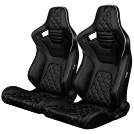 Braum Racing ELITE-X Series Racing Seats (Pair; Diamond Edition / White Piping)