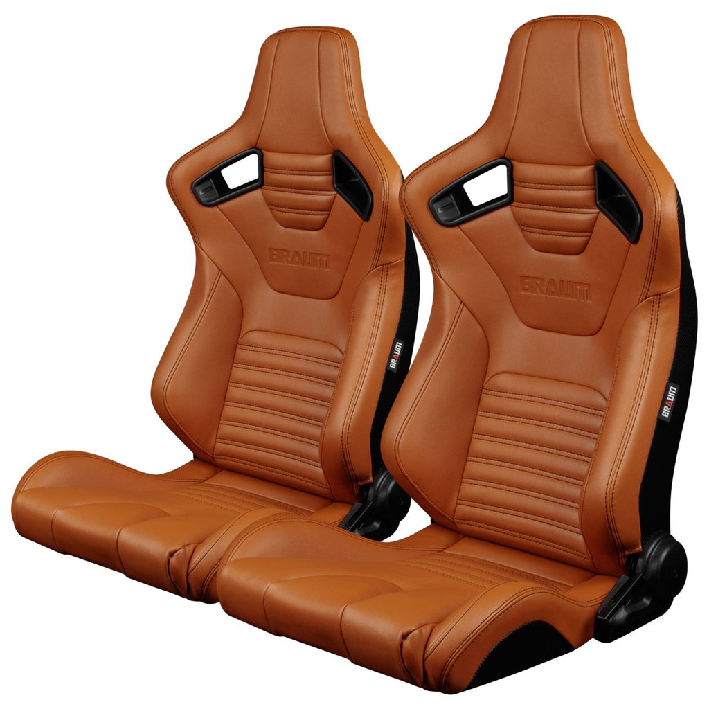 Braum Racing ELITE-X Series Racing Seats (Pair; British Tan Leatherette)