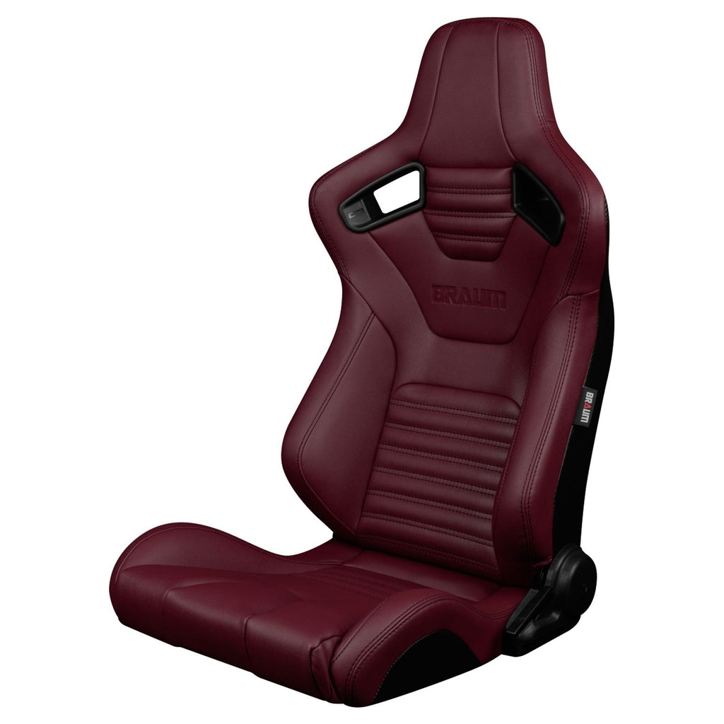 Braum Racing ELITE-X Series Racing Seats (Pair; Maroon Leatherette)
